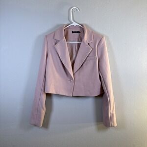 Nasty Gal Cropped Jacket Light Pink Blazer Size 4 Party Clubwear